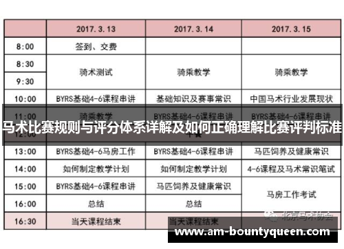 马术比赛规则与评分体系详解及如何正确理解比赛评判标准